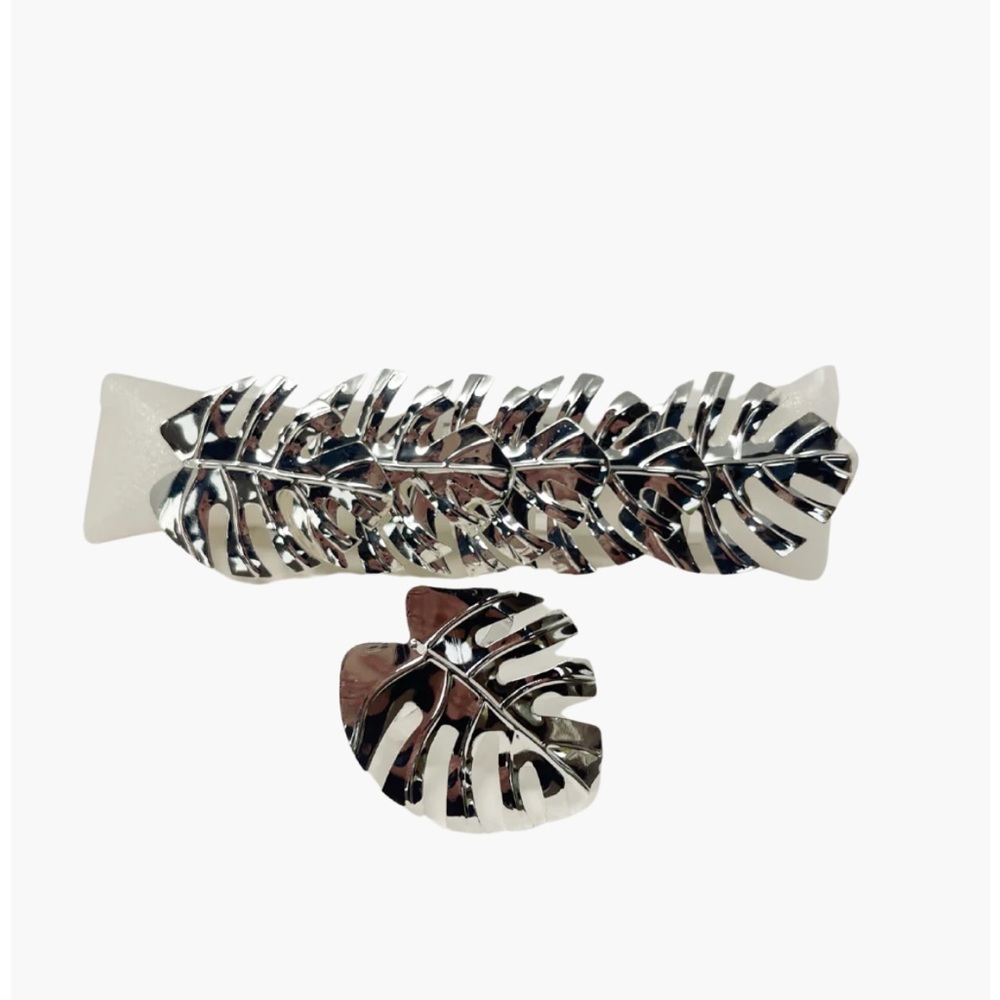 Monstera Napkin Holders 6 Pack - Silver
